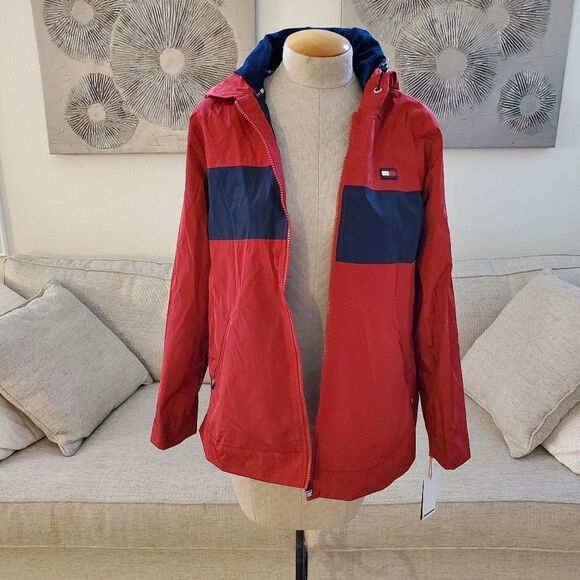 Tommy Hilfiger Sport Hooded Fleece Windbreaker Jacket size Medium - Picture 3 of 11